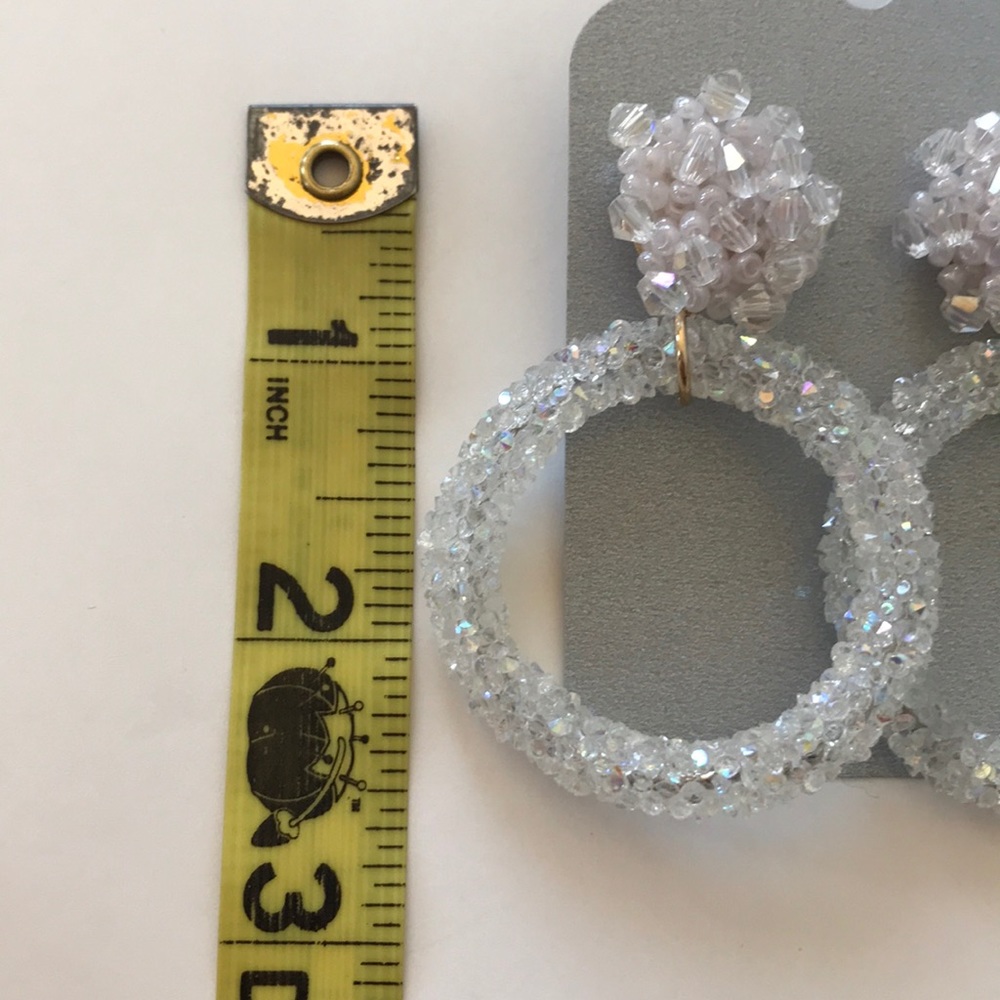 Glitter and Bead Earrings - Picture 3 of 4